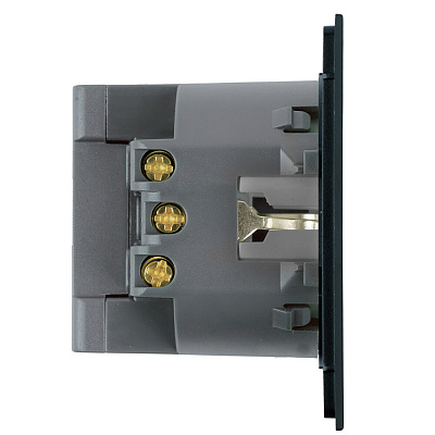 Розетка 1-местная з/ш с/з 16А + USB + Type C (механизм), STEKKER Мия, 250В, 20W, RST16-3119-05, черный бархат