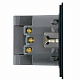 Розетка 1-местная з/ш с/з 16А + USB + Type C (механизм), STEKKER Мия, 250В, 20W, RST16-3119-05, черный бархат