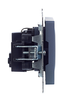 Розетка с заземлением и защитными шторками IEK Brite РС14-1-0-БрМ маренго BR-R14-16-K35