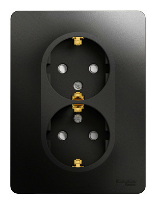 Розетка двойная SE Glossa антрацит GSL000726