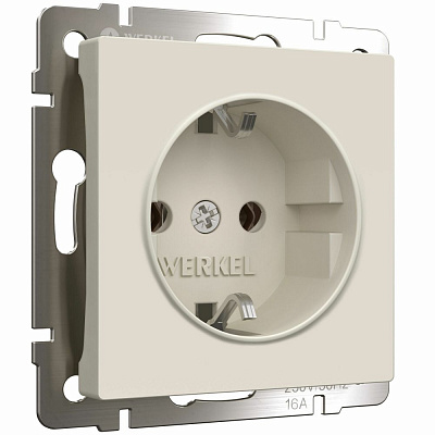 Розетка с заземлением Werkel айвори матовые a059274
