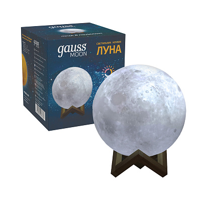Настольная лампа Gauss 3D Луна LED NN001