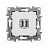 Розетка 2USB 240В/5В 2400мА белый Legrand Etika 672294