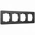 Рамка на 4 поста Werkel Platinum W0042608 черный алюминий a059219