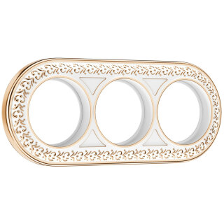 Рамка на три поста Werkel Retro белое золото W0035023