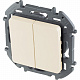 Выключатель двухклавишный бежевый Legrand Inspiria 673621