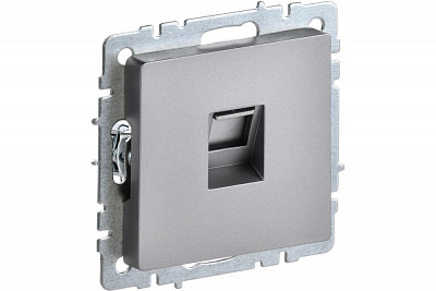 Розетка RJ45 IEK Brite кат.5E РК10-БрС сталь BR-K10-1-K46