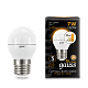 Лампа Gauss Шар 7W 520lm 3000K Е27LED 105102107-S (5 шт)