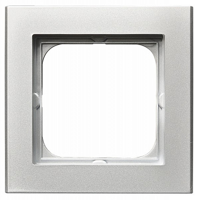 Рамка на 1 пост Ospel Sonata серебро матовое R-1R/38