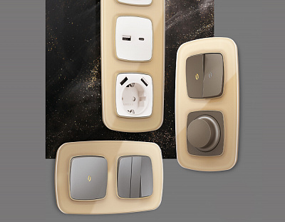 Рамка OMEGA Radian (Шампань Стекло органическое) на 1 пост OF320601