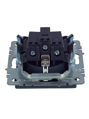 Розетка с заземлением и защитными шторками IEK Brite РС14-1-0-БрМ маренго BR-R14-16-K35