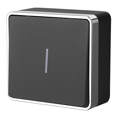 Выключатель одноклавишный с подсветкой Werkel Gallant черный/хром a050979