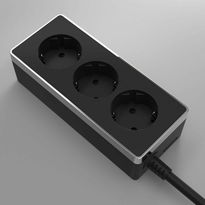 Удлинитель 3-х местный 3 м Werkel Удлинители Gallant черный a048487