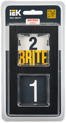 Рамка на 2 поста IEK Brite РУ-2-1-БрЧ BR-M22-M-K02