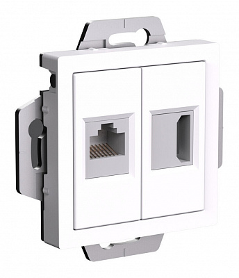 Розетка HDMI+RJ45 SE AtlasDesign белый ATN000182