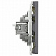 Розетка компьютерная 1-местная RJ-45 (механизм), STEKKER Эмили, RST00-5117-10, платиново-серый, soft touch