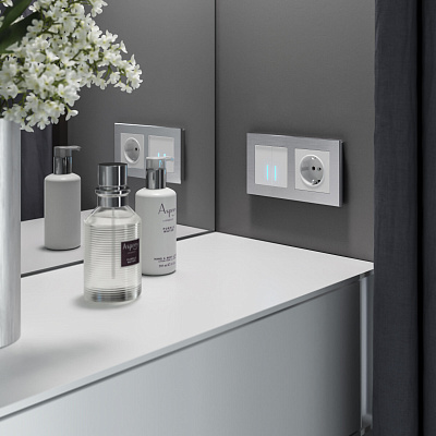 Сенсорный выключатель двухклавишный Werkel белый a057677