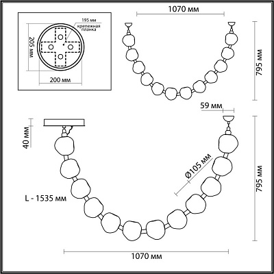 Подвесной светильник Odeon Light Jemstone 5085/48L