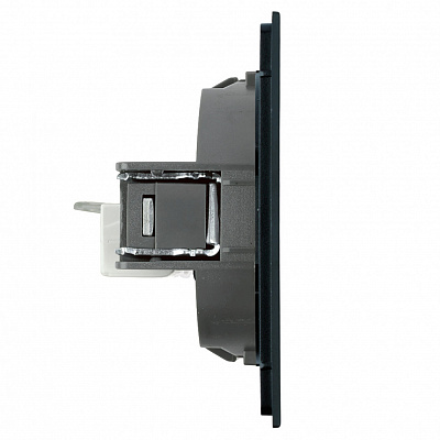 Розетка компьютерная 1-местная RJ-45 (механизм), серия Мия, RST00-3117-05, черный бархат 50450