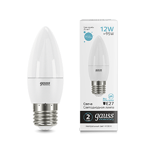 Лампа Gauss Elementary Свеча 12W 950lm 4100K E27 LED 30222