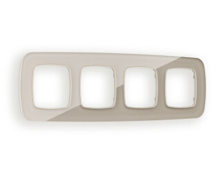 Рамка OMEGA Radian (Серо-бежевый Стекло закаленное натуральное) на 4 поста OF350604