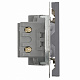 Розетка 2-местная USB + Type C (механизм), STEKKER Эмили, 250В, 20W, RST10-5115-10, платиново-серый, soft touch