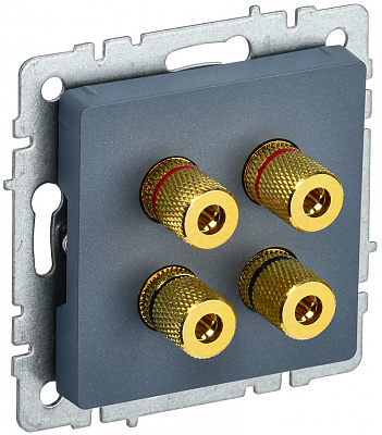 Аудиорозетка IEK Brite РА10-БрМ маренго BR-S40-K35