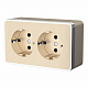 Розетка двойная с заземлением Werkel Gallant шампань рифленый a051037