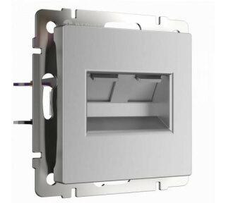 Розетка RJ-11 + RJ-45 серебряная WERKEL  W1182106 a051499