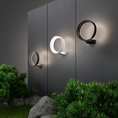 Уличный светодиодный  светильник Elektrostandard Ring 1710 TECHNO LED черный a054933