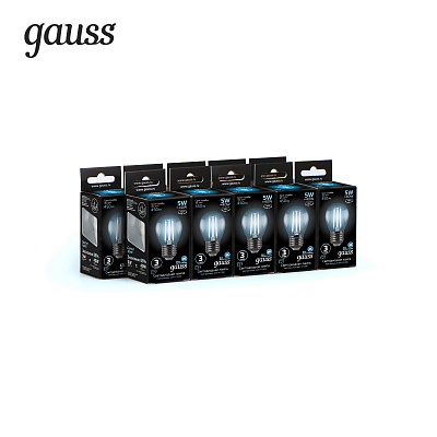 Лампа Gauss Filament Шар 5W 450lm 4100К Е27 LED 105802205