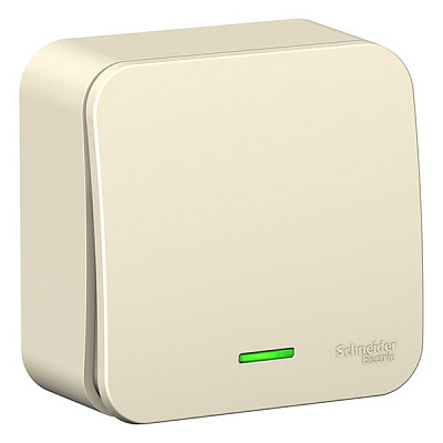 Выключатель одноклавишный SE Blanca с подсветкой молочный BLNVA101102