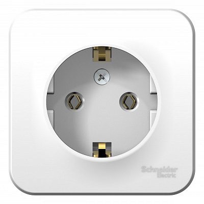 Розетка с заземлением белая SE Blanca BLNRA010101