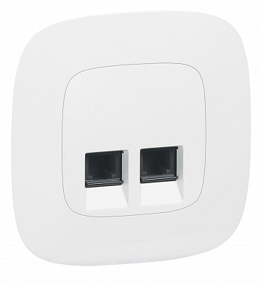 Лицевая панель для двойных телефонных/информационных розеток белая Legrand Valena Alure 755425