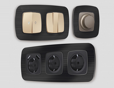 Рамка OMEGA Radian (Черный Металл шлифованный) на 1 пост OF580501