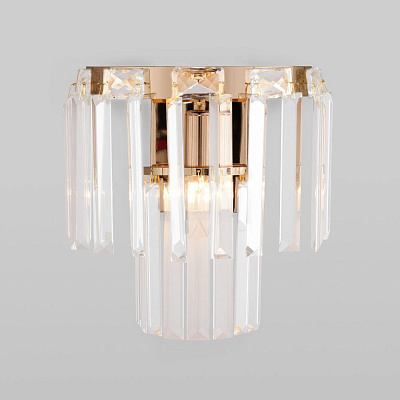 Бра Eurosvet Elegante 10130/1 золото/прозрачный хрусталь Strotskis a060646