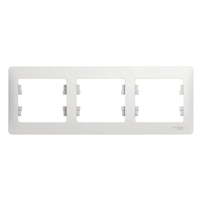 Рамка на 3 поста белая SE Glossa GSL000103