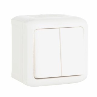 Выключатель двухклавишный  белый Legrand Quteo 782302