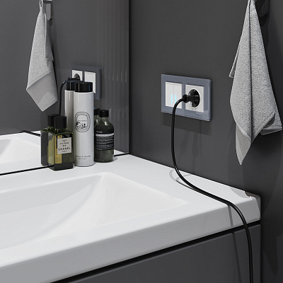 Сенсорный выключатель двухклавишный Werkel белый a057677