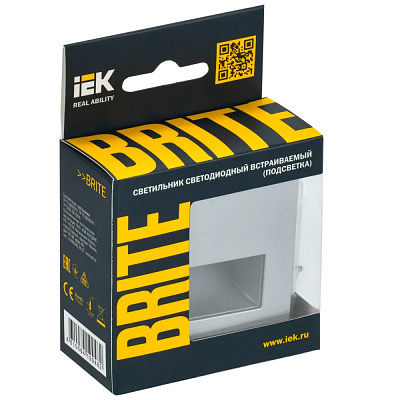 Подсветка LED встраиваемая IEK Brite ПЛ20-БрА алюминий BR-FL20-K47