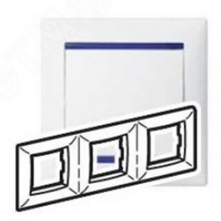Рамка на 3 поста Legrand Valena 774273 белый/синий