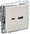 Розетка USB IEK Brite A+C 18Вт РЮ11-1-БрКр бежевый BR-U22-018-K10