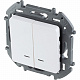 Выключатель двухклавишный с подсветкой белый Legrand Inspiria 673630
