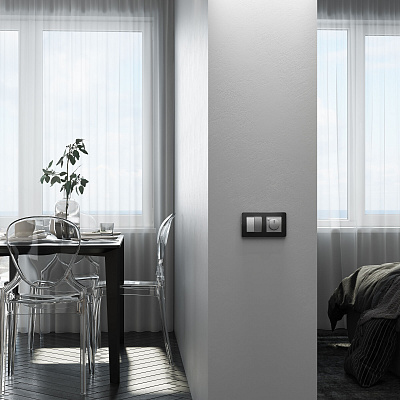 Перекрестный переключатель двухклавишный Werkel серебряные a058435