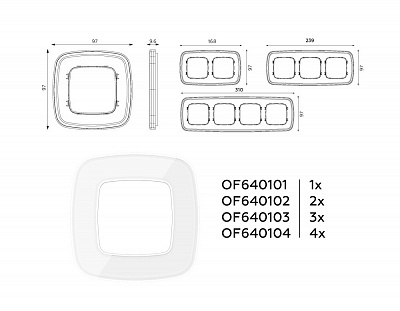 Рамка OMEGA Coint (Белый Стекло органическое) на 1 пост OF640101
