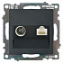 Розетка TV + компьютерная RJ-45 (механизм), STEKKER Катрин GLS00-7106-05, черный