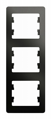 Рамка на 3 поста SE Glossa антрацит GSL000707