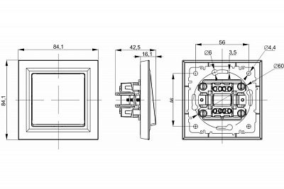 Выключатель одноклавишый IEK Brite в сб. ВСР10-1-0-БрБ белый BR-V10-0-10-K01-F