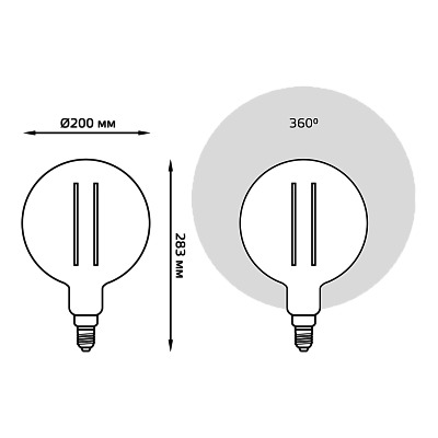 Лампа Gauss Filament G200 6W 890lm 2700К Е27LED 154802118