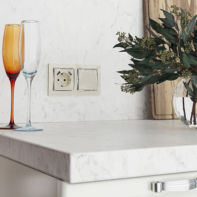 Клавиша для выключателя перекрестного Werkel шампань a050863